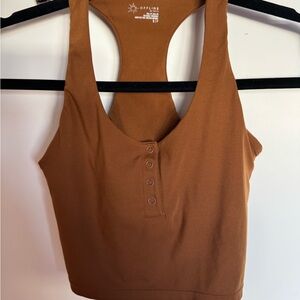 Brown Women's Crop aerie Tank Top SMALL